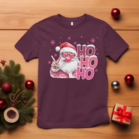 Christmas Couple Matching T Shirt Pink Santa Claus Ho Ho Ho - Wonder Print Shop