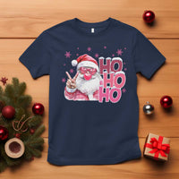 Christmas Couple Matching T Shirt Pink Santa Claus Ho Ho Ho - Wonder Print Shop
