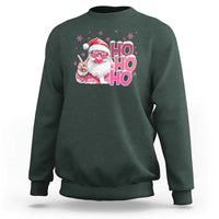 Christmas Couple Matching Sweatshirt Pink Santa Claus Ho Ho Ho - Wonder Print Shop