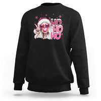 Christmas Couple Matching Sweatshirt Pink Mrs Claus Ho Ho Ho - Wonder Print Shop