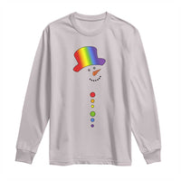 LGBTQ Christmas Long Sleeve Shirt Rainbow Gay Pride Holiday Snowman