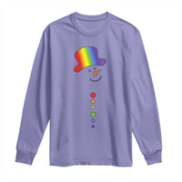 LGBTQ Christmas Long Sleeve Shirt Rainbow Gay Pride Holiday Snowman
