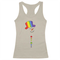 LGBTQ Christmas Racerback Tank Top Rainbow Gay Pride Holiday Snowman