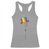 LGBTQ Christmas Racerback Tank Top Rainbow Gay Pride Holiday Snowman