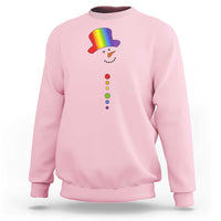 LGBTQ Christmas Sweatshirt Rainbow Gay Pride Holiday Snowman - Wonder Print Shop