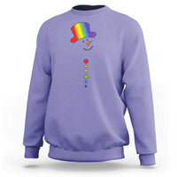 LGBTQ Christmas Sweatshirt Rainbow Gay Pride Holiday Snowman - Wonder Print Shop