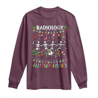 Christmas Radiologic Technologist Long Sleeve Shirt Radiology You Pose We Expose Dancing Skeletons Dance Xray Rad Tech