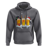 Funny Christmas Beer Hoodie Reindeer Santa Drinking Lovers