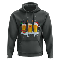 Funny Christmas Beer Hoodie Reindeer Santa Drinking Lovers