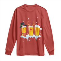 Funny Christmas Beer Long Sleeve Shirt Reindeer Santa Drinking Lovers