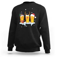 Funny Christmas Beer Sweatshirt Reindeer Santa Drinking Lovers - Wonder Print Shop