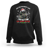 Cat Christmas Sweatshirt On The Naughty List And I Regret Nothing - Wonder Print Shop