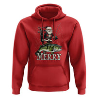 Fishing Christmas Gifts Hoodie Merry Fisherman Santa Claus Fish Fishing Rod