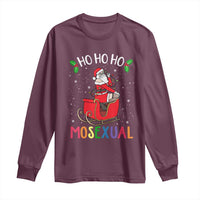 LGBTQ Christmas Long Sleeve Shirt Ho Ho Ho Mosexual Slay Santa LGBT Rainbow Pun Gay Pride