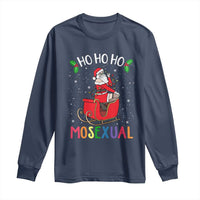 LGBTQ Christmas Long Sleeve Shirt Ho Ho Ho Mosexual Slay Santa LGBT Rainbow Pun Gay Pride