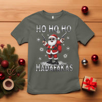 Funny Gun Christmas T Shirt Ho Ho Ho Santa Pew Pew Madafakas - Wonder Print Shop