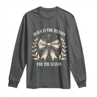 Jesus is the Reason Long Sleeve Shirt Xmas Jesus Lover Religious Christmas Coquette Bow
