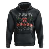 Christian Christmas Hoodie Merry Xmas Jesus The Reason Coquette Bow