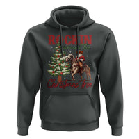 Western Christmas Hoodie Vintage 90s Cowboy Santa Claus Xmas Tree