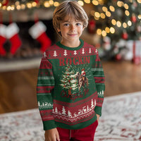 Western Ugly Christmas Sweater Vintage 90s Cowboy Santa Claus Xmas Tree - Wonder Print Shop