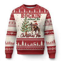 Western Ugly Christmas Sweater Vintage 90s Cowboy Santa Claus Xmas Tree - Wonder Print Shop