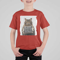 Funny Cat Christmas T Shirt For Kid Mugshot I Knocked Down The Xmas Tree - Wonder Print Shop