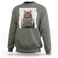 Funny Cat Christmas Sweatshirt Mugshot I Knocked Down The Xmas Tree - Wonder Print Shop