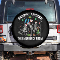 Christmas ER Nurse Spare Tire Cover Rockin Around Skeleton Emergency Room RN - Wonder Print Shop