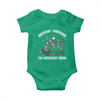 Christmas ER Nurse Baby Onesie Rockin Around Skeleton Emergency Room RN - Wonder Print Shop