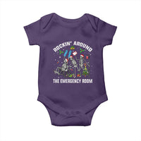 Christmas ER Nurse Baby Onesie Rockin Around Skeleton Emergency Room RN - Wonder Print Shop