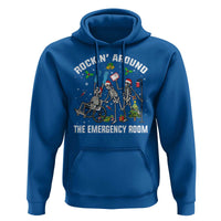 Christmas ER Nurse Hoodie Rockin Around Skeleton Emergency Room RN - Wonder Print Shop