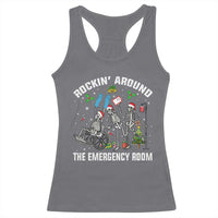 Christmas ER Nurse Racerback Tank Top Rockin Around Skeleton Emergency Room RN - Wonder Print Shop
