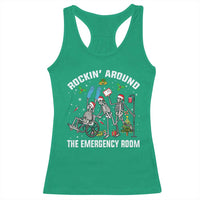 Christmas ER Nurse Racerback Tank Top Rockin Around Skeleton Emergency Room RN - Wonder Print Shop