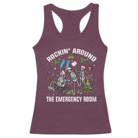 Christmas ER Nurse Racerback Tank Top Rockin Around Skeleton Emergency Room RN - Wonder Print Shop