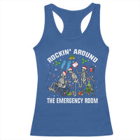 Christmas ER Nurse Racerback Tank Top Rockin Around Skeleton Emergency Room RN - Wonder Print Shop