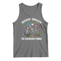 Christmas ER Nurse Tank Top Rockin Around Skeleton Emergency Room RN - Wonder Print Shop