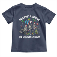 Christmas ER Nurse Toddler T Shirt Rockin Around Skeleton Emergency Room RN - Wonder Print Shop