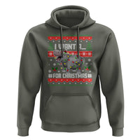 Funny Christmas Hoodie I Want A Hippopotamus For Xmas Moo Deng Ugly Gift