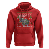 Funny Christmas Hoodie I Want A Hippopotamus For Xmas Moo Deng Ugly Gift