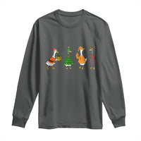 Christmas Ducks Long Sleeve Shirt Funny Animals Farm Lover Gift Xmas Light - Wonder Print Shop