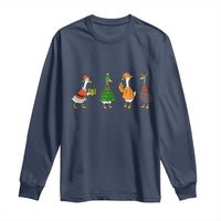 Christmas Ducks Long Sleeve Shirt Funny Animals Farm Lover Gift Xmas Light - Wonder Print Shop
