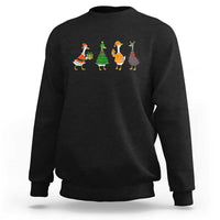 Christmas Ducks Sweatshirt Funny Animals Farm Lover Gift Xmas Light - Wonder Print Shop