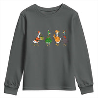 Christmas Ducks Youth Sweatshirt Funny Animals Farm Lover Gift Xmas Light - Wonder Print Shop