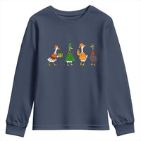 Christmas Ducks Youth Sweatshirt Funny Animals Farm Lover Gift Xmas Light - Wonder Print Shop