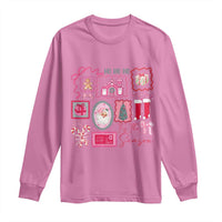 Pink Christmas Long Sleeve Shirt Old Xmas Vintage Pink Santa Claus - Wonder Print Shop