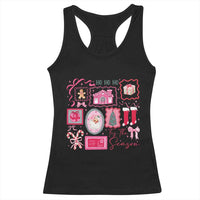 Pink Christmas Racerback Tank Top Old Xmas Vintage Pink Santa Claus - Wonder Print Shop