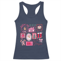 Pink Christmas Racerback Tank Top Old Xmas Vintage Pink Santa Claus - Wonder Print Shop