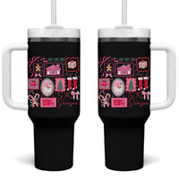 Pink Christmas Tumbler With Handle Old Xmas Vintage Pink Santa Claus - Wonder Print Shop