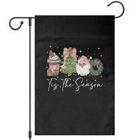 Christmas Tis The Season Garden Flag Cute Winter Old Xmas Vintage Pink Santa Claus - Wonder Print Shop