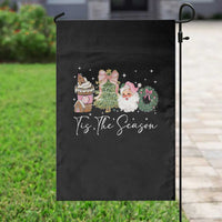 Christmas Tis The Season Garden Flag Cute Winter Old Xmas Vintage Pink Santa Claus - Wonder Print Shop